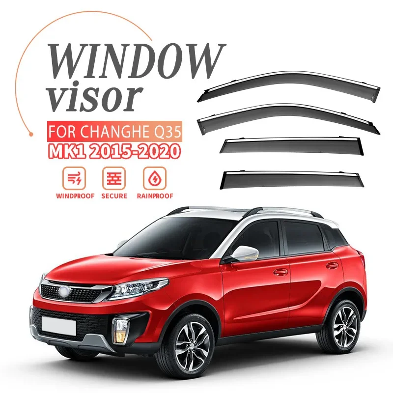 

Для Changhe Q35 2015-2023 оконный козырек, хромированные накладки, навесы, аксессуары, оконный козырек, вентиляционная шторка, защита от дождя и солнца, защита от сухого с