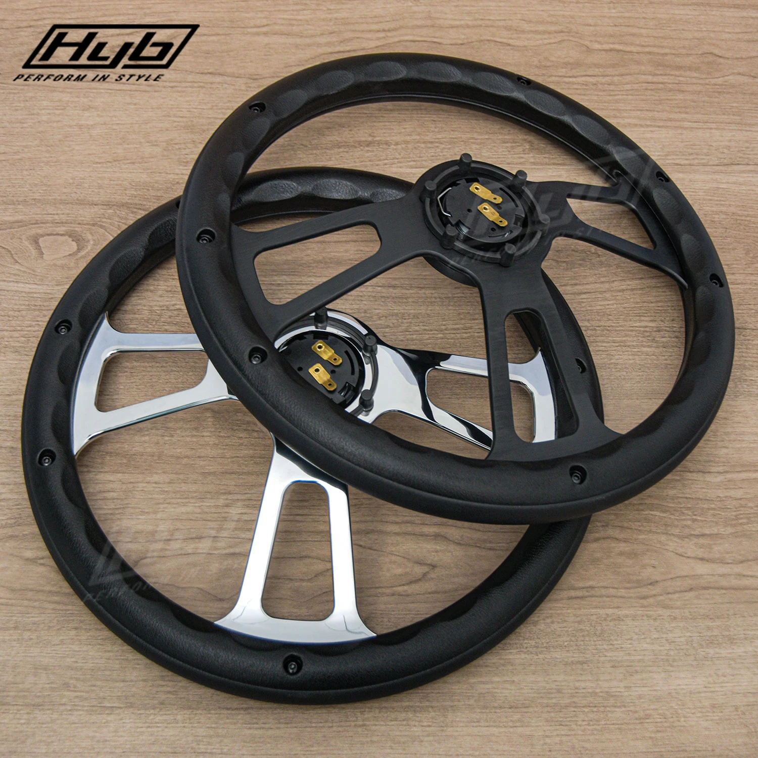 JDM Classic Leather Sports Car Steering Wheel for Chevrolet 14inch 350mm Vintage Style Steering Wheel