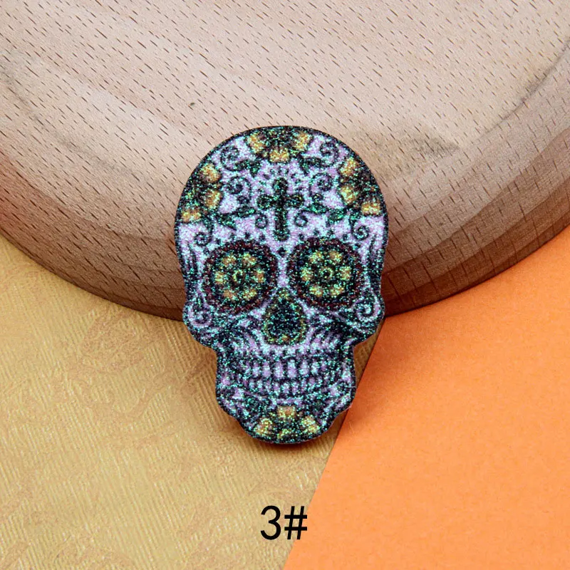 100 Stück heiß begehrte glänzende Totenkopf-Applikationen für DIY-Kleidung, Hut-Aufnäher und Dekoration – Detail 8
