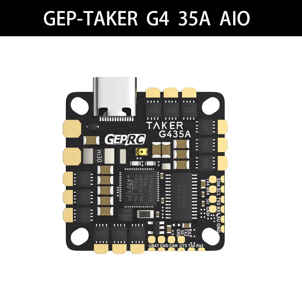 

GEPRC GEP-TAKER G4 35A AIO 170MHz G473 Main Control 2-4S High-Efficiency FC System for FPV Racing Drone