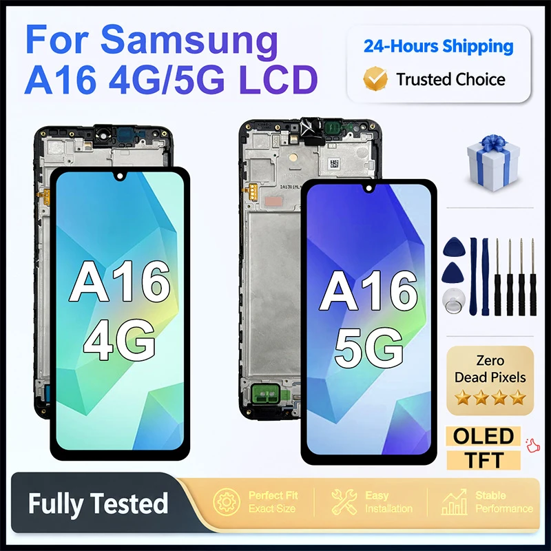 samsung-galaxy-a16-4g用tft液晶ディスプレイ、a165f、a165m、galaxy-a16-5g用液晶ディスプレイ、a166b、a166p、a166e、交換用部品。