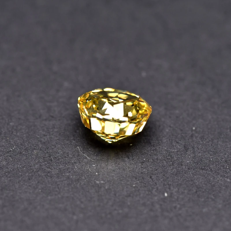 Synthetischer Edelstein Top Crushed Ice Cut Kubischer Zirkonia Runde Form Gelbe Farbe 4K Schliff 5A+ Qualität für Schmuckherstellung – Detail 5
