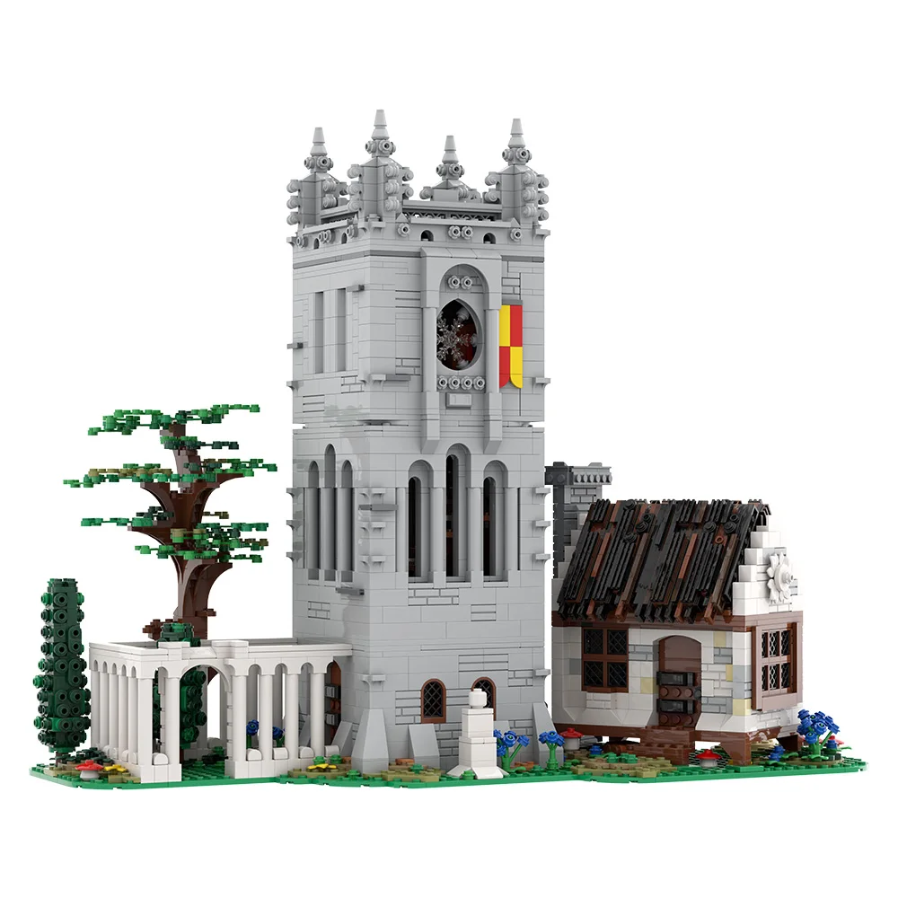 

MOC Medieval Library Building Blocks City Street DIY Castle Archives Architecture Brick Toy Adult Gift