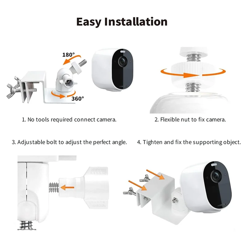 Universal Untuk Arlo, Eufy 360 °   Dudukan Gutter yang Dapat Disesuaikan Untuk Panel Surya Ring (2 Buah)