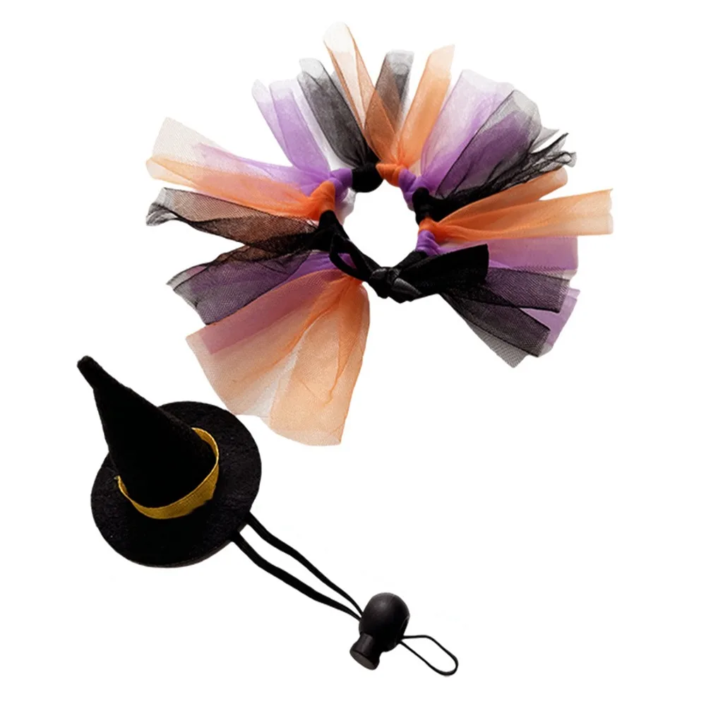 

Funny Mini Pet Halloween Costume Soft Adjustable Hat Lizard Witch Costume Set Tutu Skirt Comfortable Lizard Witch Costume