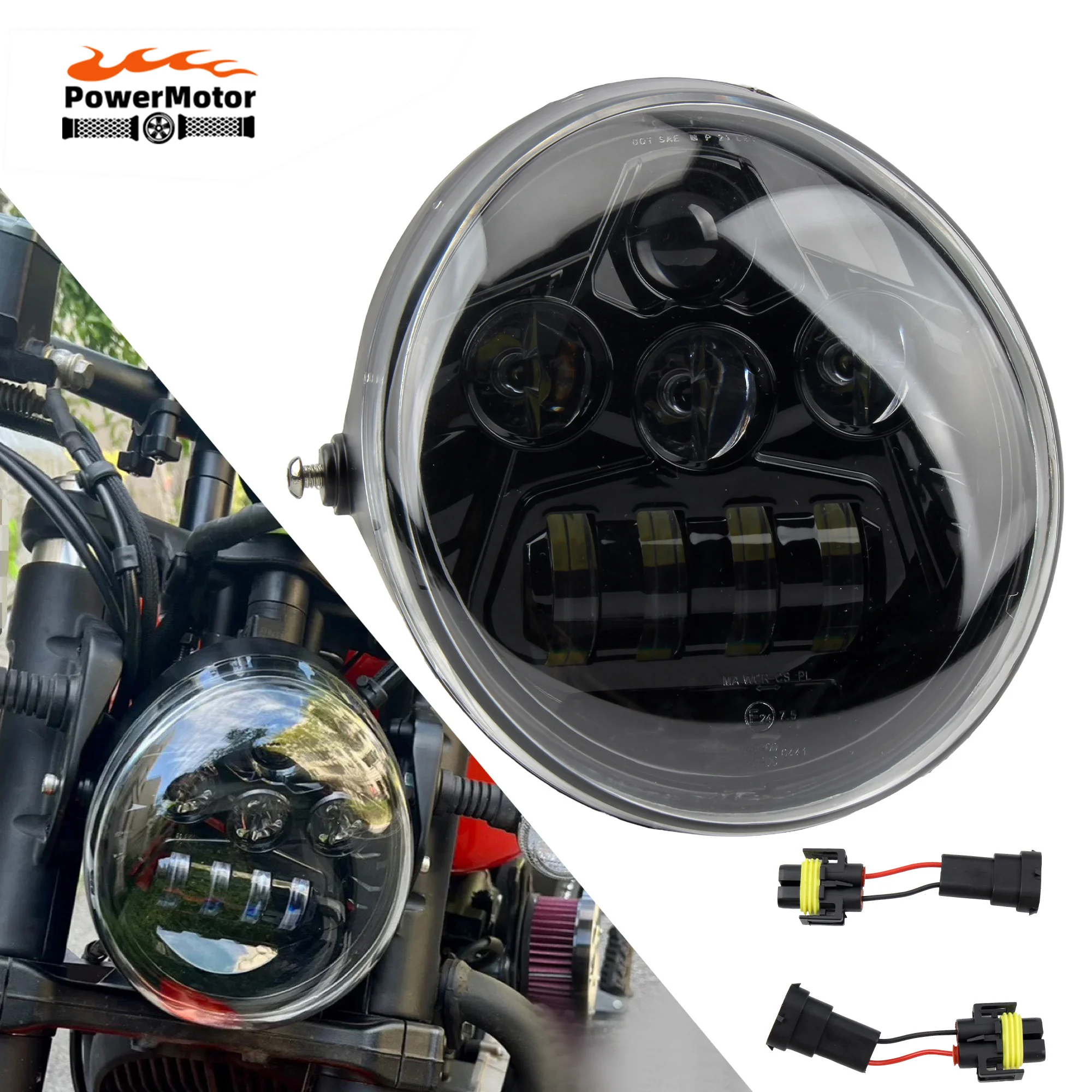 

Motorcycle LED Headlight For Harley V Rod VRSCA Lamp Headlight VRSC V-ROD Halo Ring DRL 60W HI/Low Beam Accessories