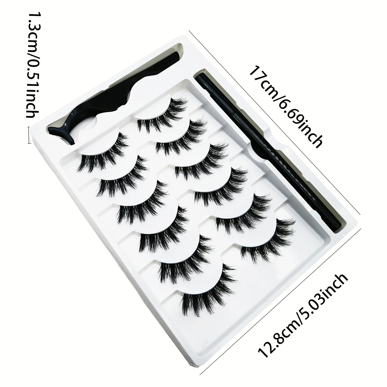 قلم كحل مغناطيسي ذو جذع شفاف ، رموش صناعية ، تجعيد سميك وطبيعي ، قلم كحل لاصق ، لا يتسرب ، 6 أزواج #2