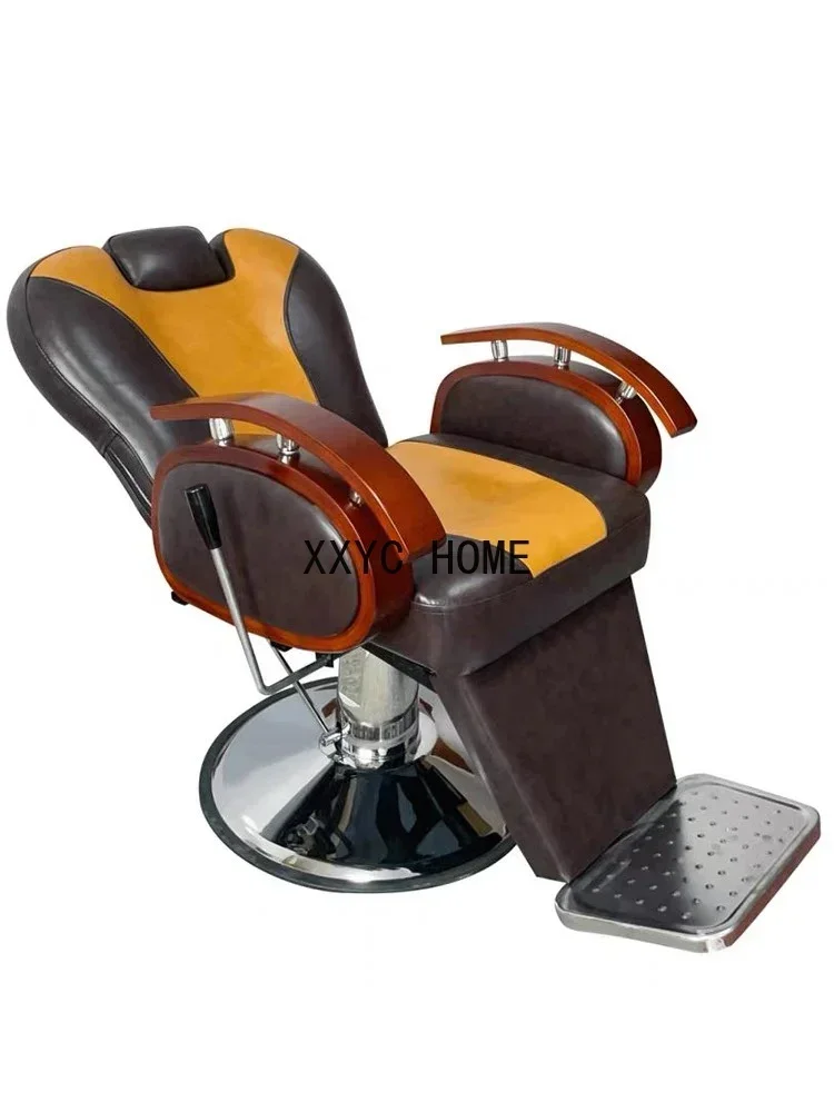 Hair Salon Can Be Put down and Lifted Old-Fashioned Shaving Beard Barber Shop Hair Dyeing Scissors Chair Oil Head Chair