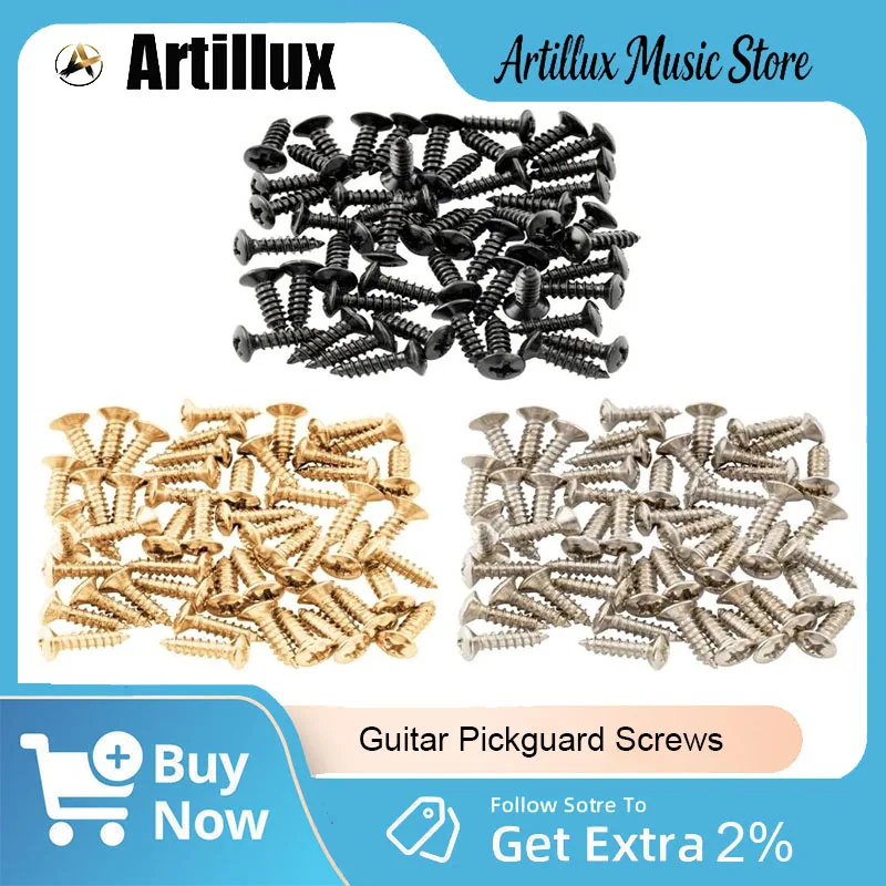 

Artillux 50 Pcs Guitar Pickguard Screws Screws Brand New Guitar Pickguard Accessories for DIY Guitar Enthusiasts Essential