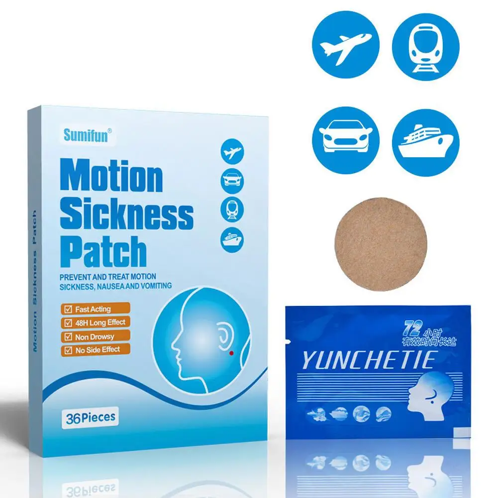 36pcs Car Motion Sickness Patch Refresh Mind Seasickness Nausea Dizzy Plaster Anti Airsickness Seasickness Plaster Patch