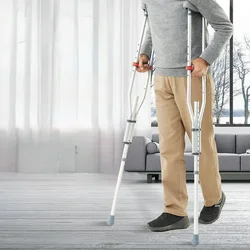 Underarm Crutches Adjustable Folding Walking Aid Aluminum Non Slip Support Cane Portable Mobility Support for Elderly