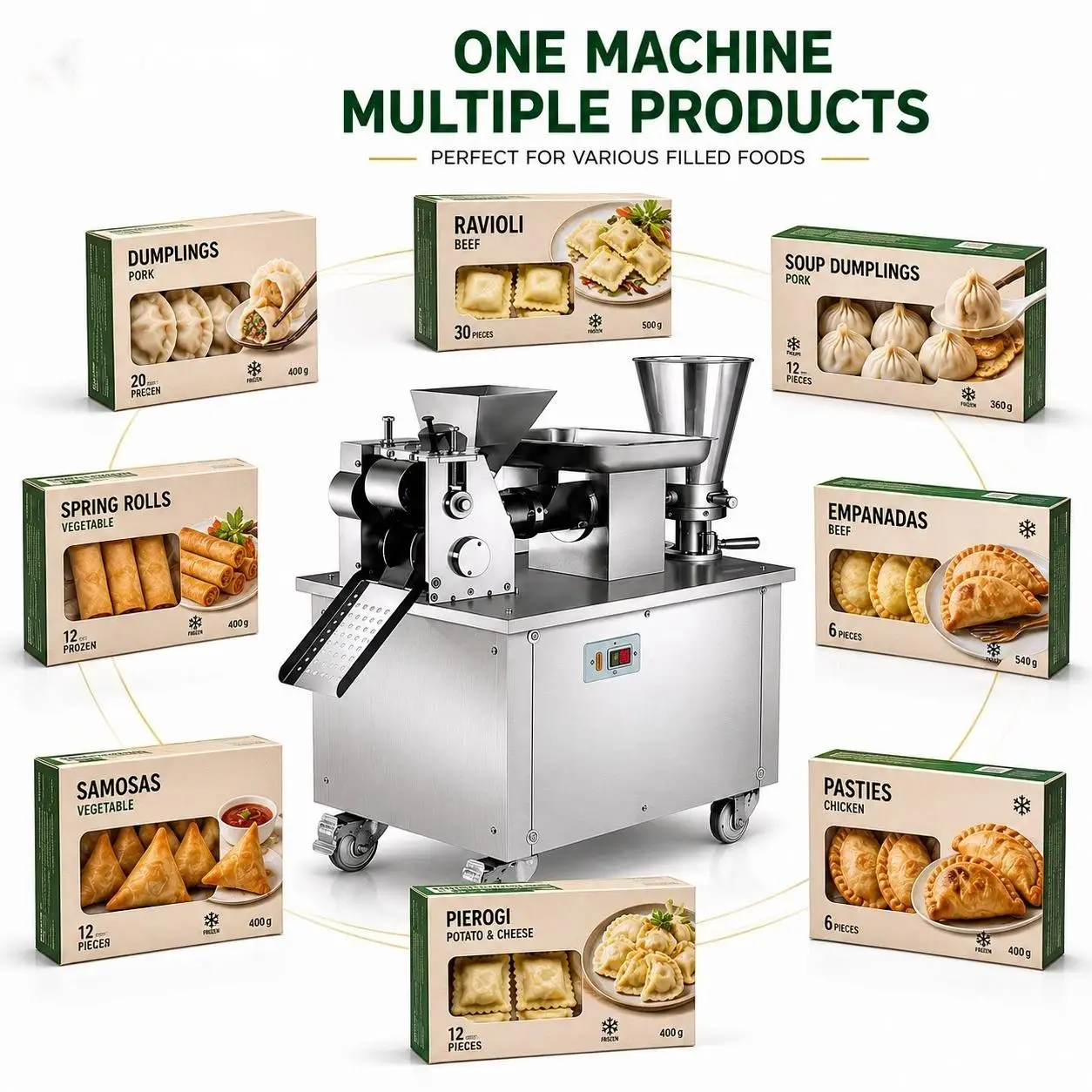 Automatic Steamed Corn Flour Empanada Making Machine Dumpling Gyoza Making Machine Maquina De Dumplings