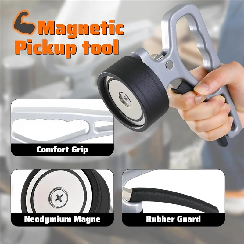 KYCOR-Magnetic Pickup Tool,Stainless Steel Lifting Magnet Sweeper,For Welding,Metal Separation,Cutting, Micro-Adjustable