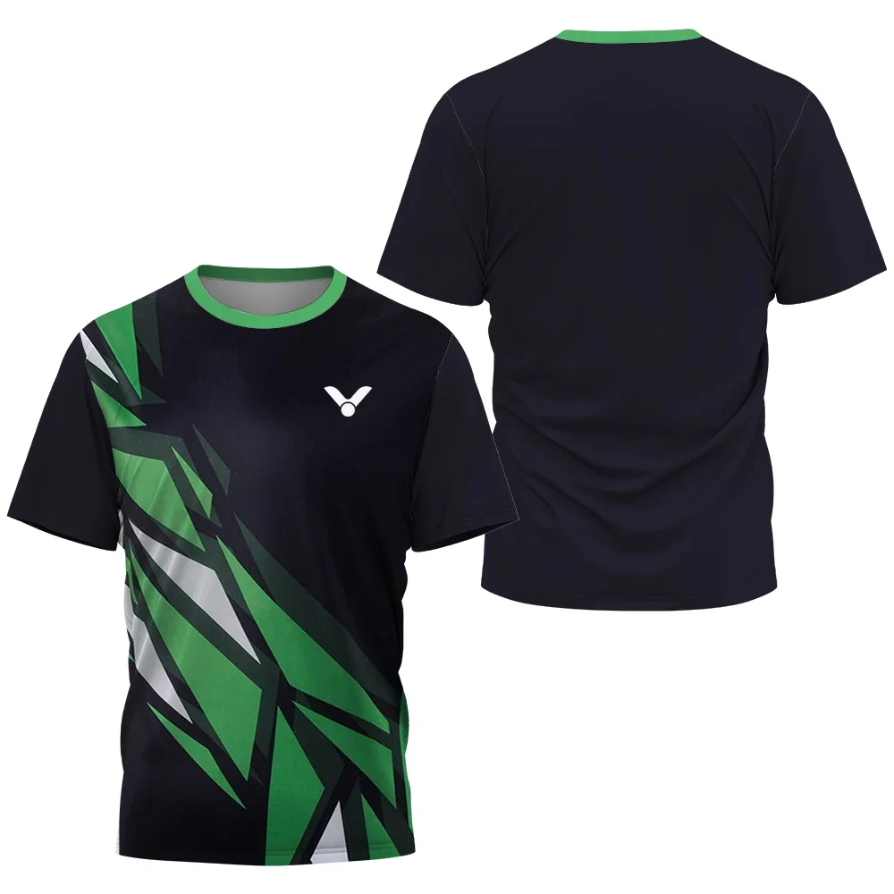 Geometrischer Block 3D-gedrucktes Badminton-Sporttrikot für Herren und Damen, Unisex, schnell trocknend, atmungsaktiv, für Training und Wettkampf, kurzärmeliges Oberteil – Detail 15