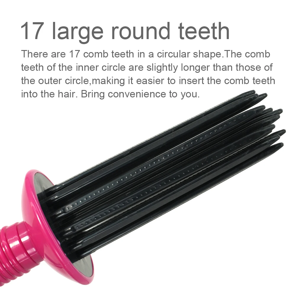 Professional Hair Fluffy Curling Roll Comb Round Hair Brush Curling Hairstyling Tools Portable Anti‑Slip Travel Curly Roll Comb