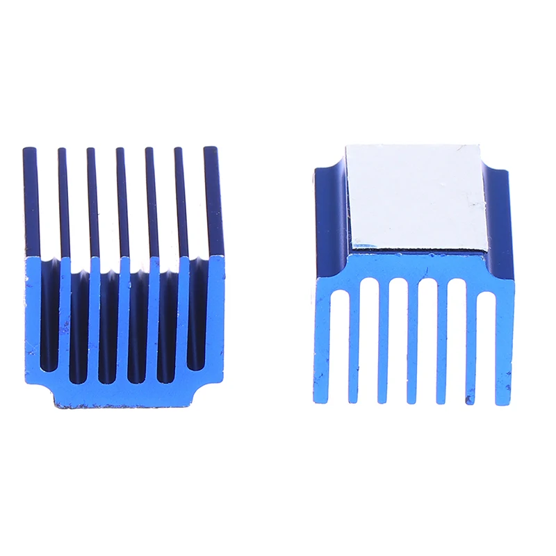 2pcs Blue Aluminum Stepper Driver Heatsinks Cooler 15*14.5*13mm With Adhesive For TMC2100 LV8729 3D Printer Part Office Supplies