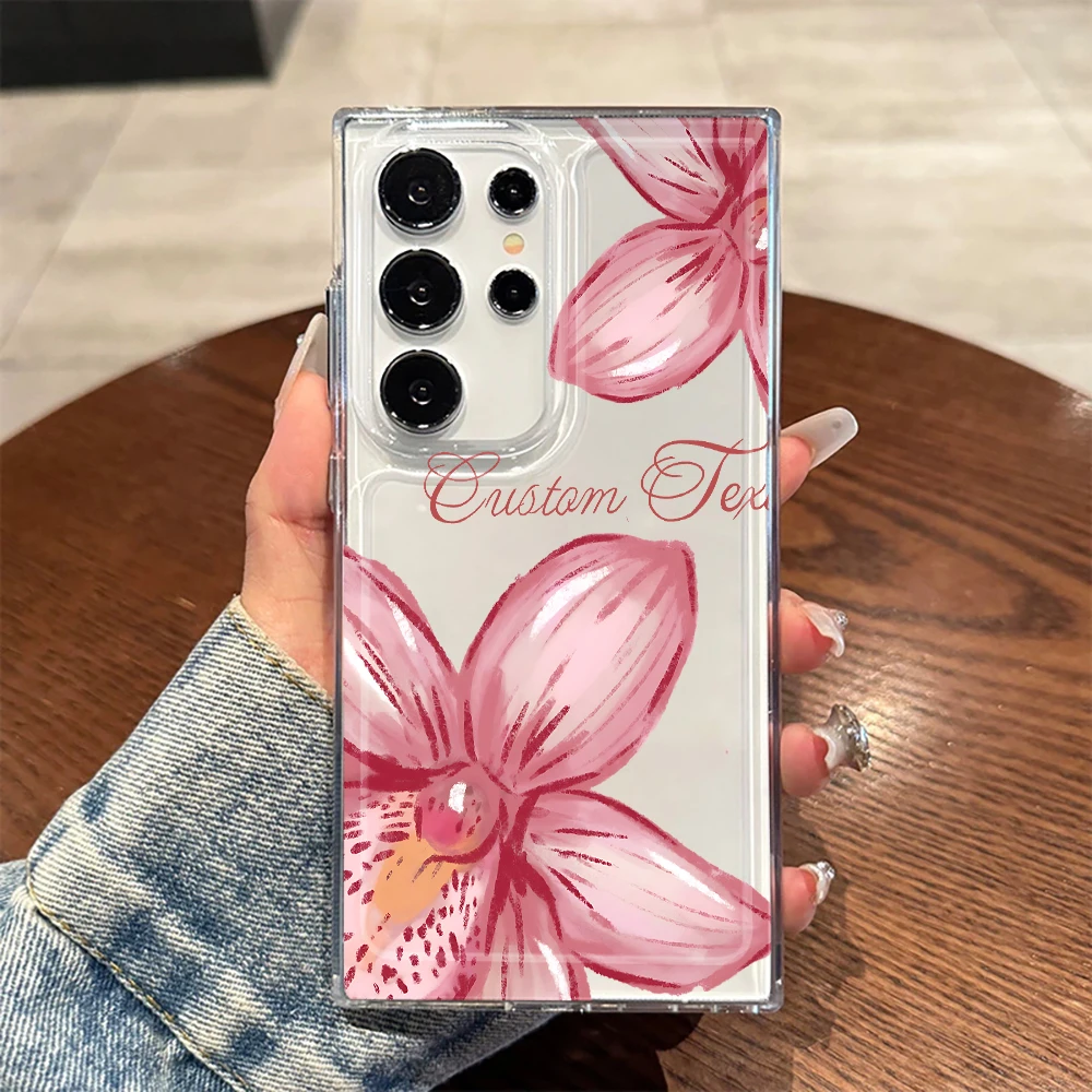 Orchideenblumen-Hülle für Samsung Galaxy S26 S25 S24 S23 Ultra S22 S21Plus FE A57 A56 A55 A54 A53 A36 A35 A34 5G Klare Weiche Schutzhülle – Detail 10