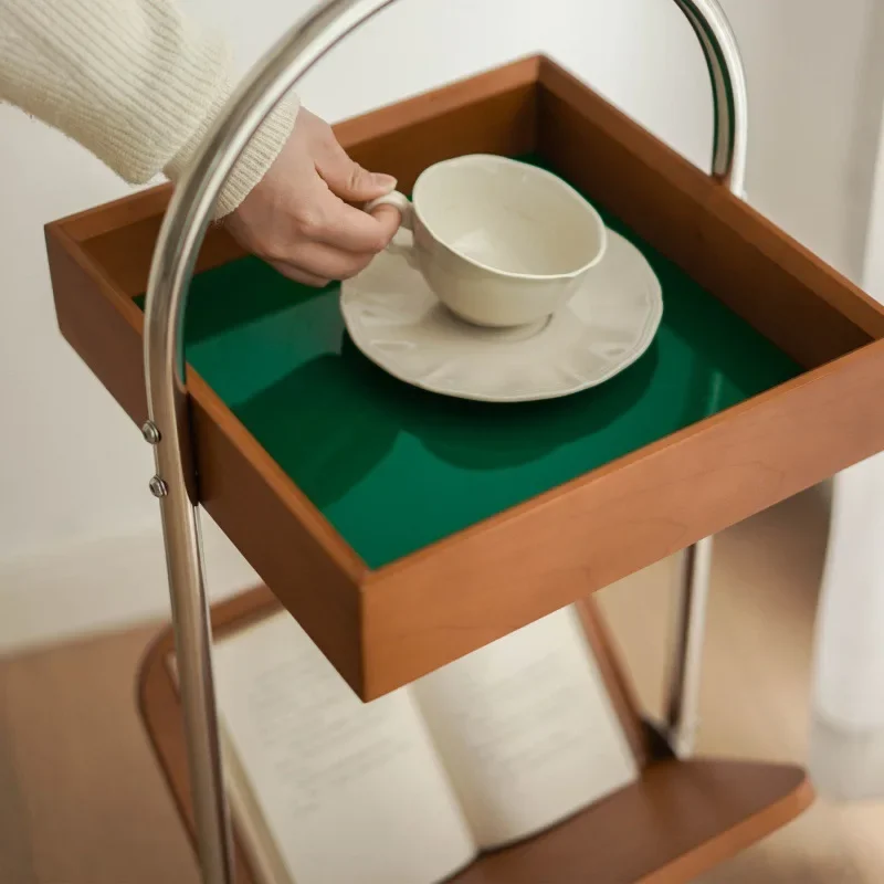 

Side few medieval retro solid wood storage rack sofa small apartment coffee table furniture tea table multi-function