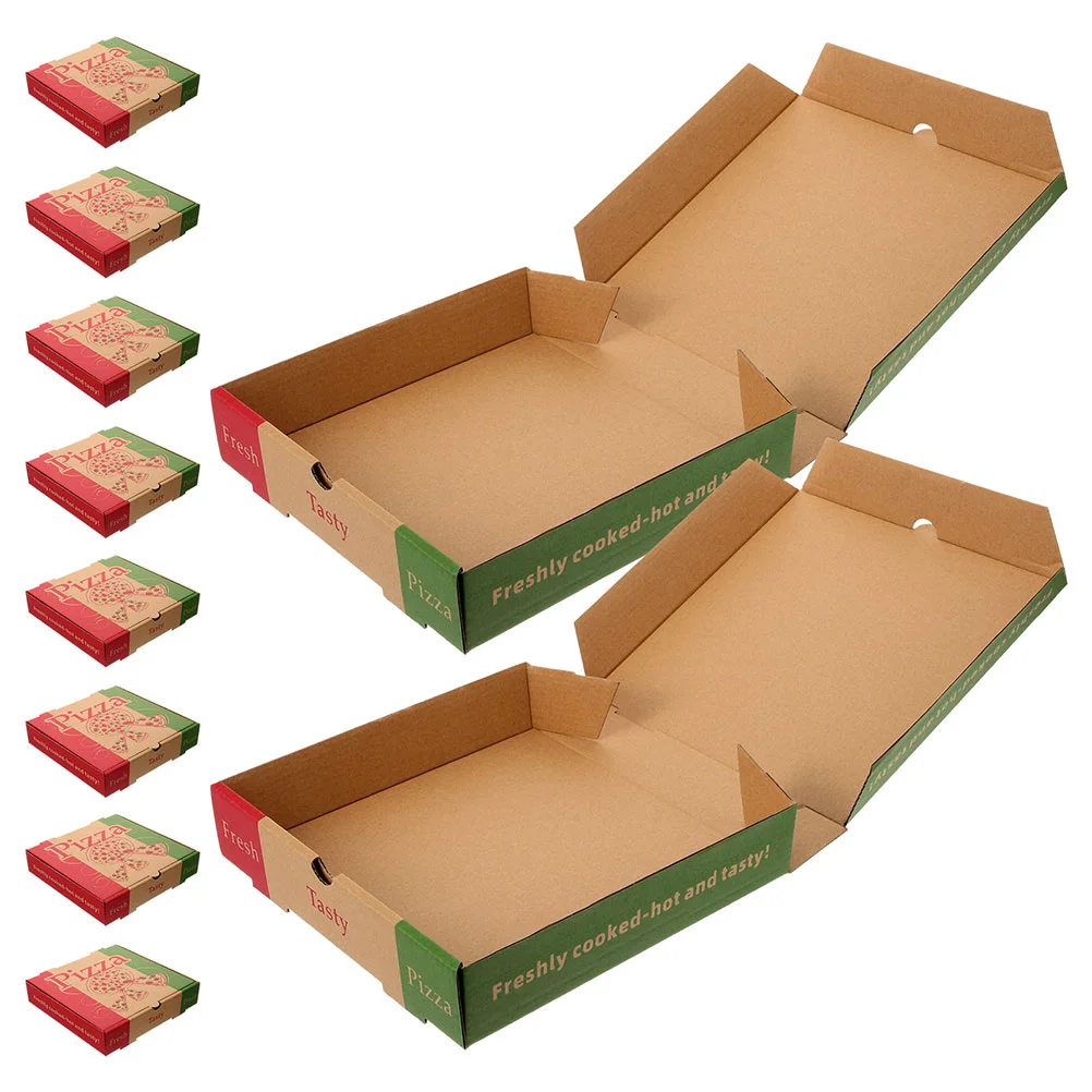 

10 Pcs Pizza Box Keeps Fresh Boxes Restaurant Supply Practical Wrapping Case Bakery Container for Party Multi-function Paper