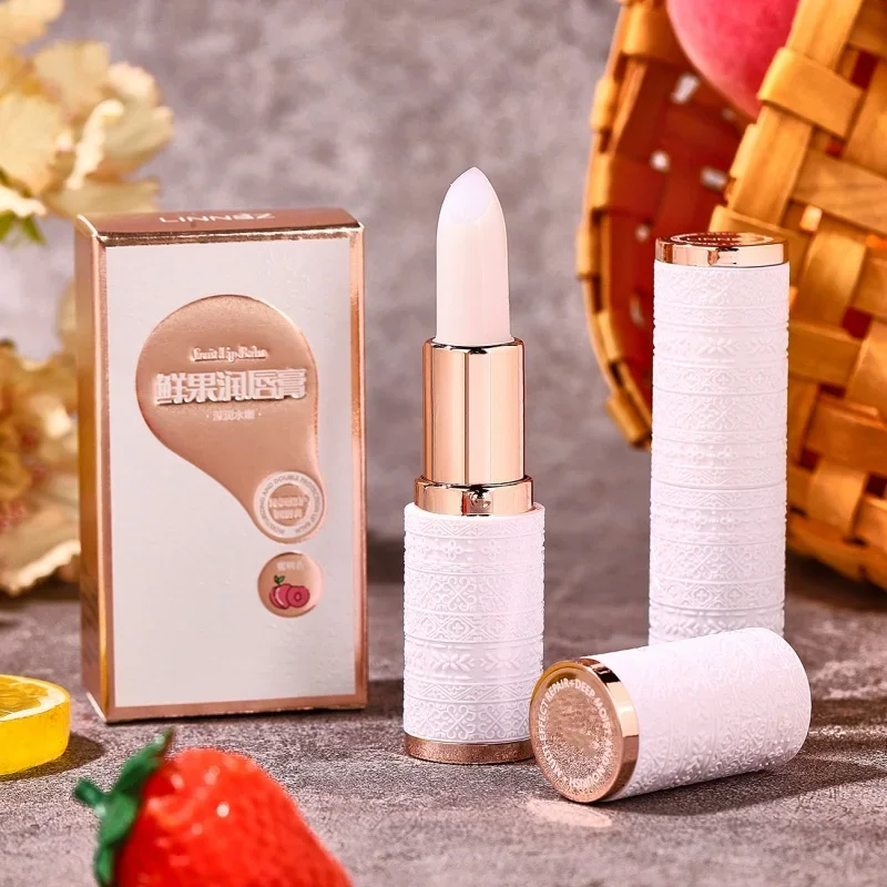 1PC フルーツフレーバー保湿水和ベースリップクリーム高級メイクアップリップケアデイリーケアバーム女性と男性のためのお祝いギフト