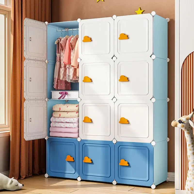 

Modern Household Wardrobe Bedroom Furniture Organizer Rack Multilayer Plastics Storage Cabinets Of Collapsible Children Locker