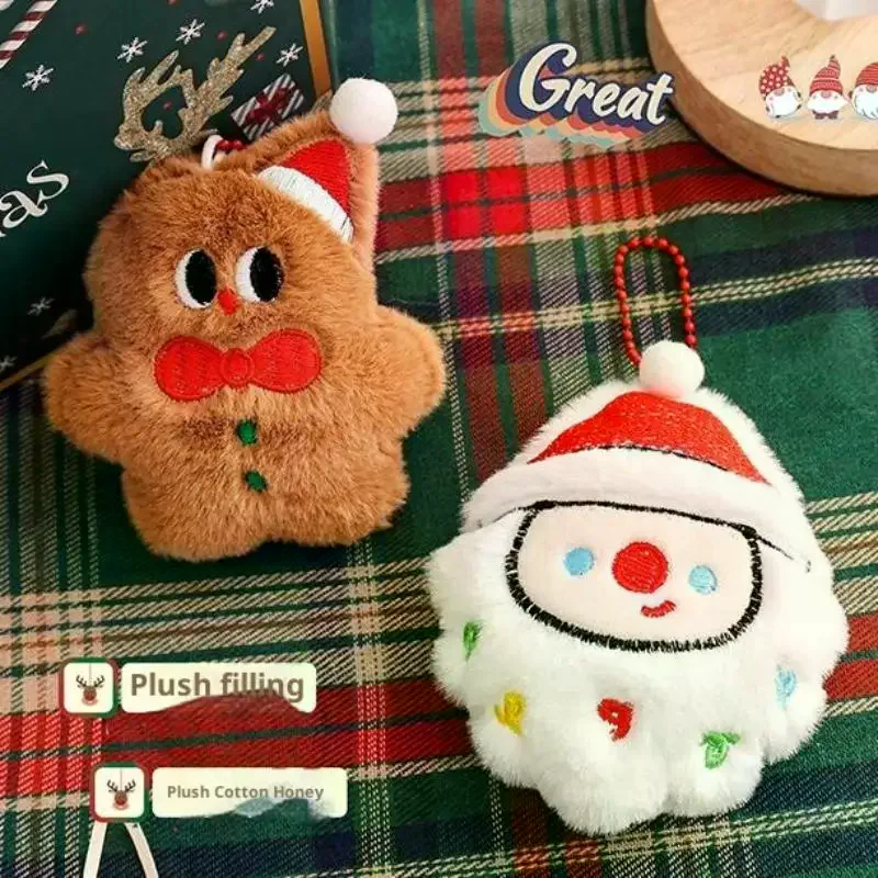 Lindo llavero de felpa de Navidad de dibujos animados Kawaii muñeco de nieve árbol de Navidad muñeca juguetes encanto mochila bolso colgante accesorios regalos