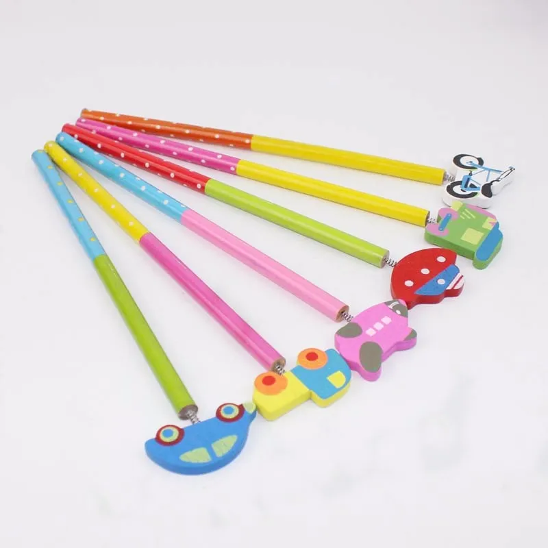 6PC Creative Cartoon pencil Car Pencil Cute HB Wooden Standard Pencil Gift For Kids Student Office School Supplies pen