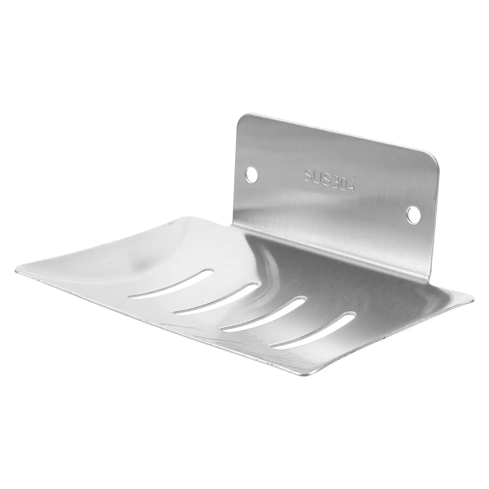 No-Drill Soap Dish Holder Wall Mount Slope Drain Design Prevents Slipping Extends Soap Life for Bathroom Kitchen Smooth Surfaces