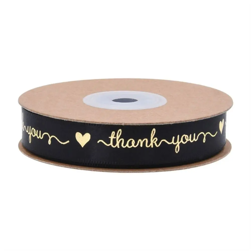 10 Yard Love Heart Thank You Letter Ribbon DIY Bowknot Gift Box Wrapping Cake Packaging Ribbon Bouquet Decoration