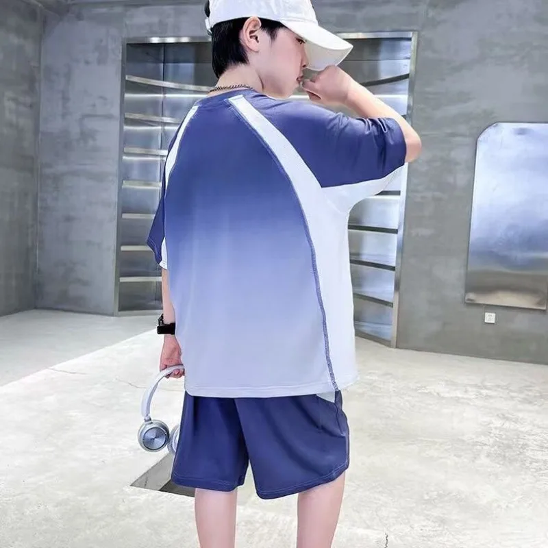 مجموعة ملابس رياضية ملابس منزلية للأطفال أزياء أطفال أولادي شورت علوي للأولاد سويت شيرت للأطفال الصغار صيفي 4 سنوات طقم تي شيرت للأطفال #2