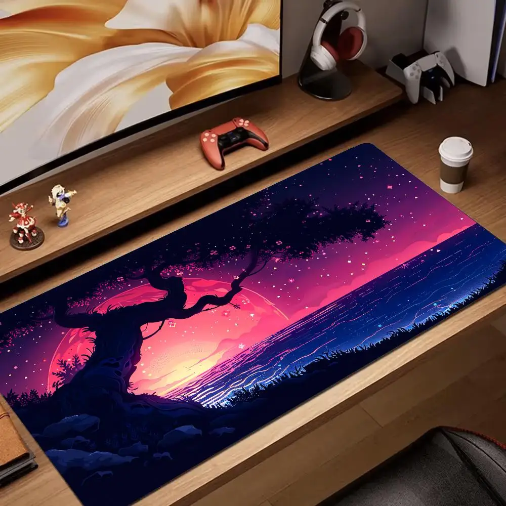 

Fantasy full moon and ancient tree design Mouse Pad rubber anti-slip Desk Mat pc accessories Game mat keypad expansion mousepad