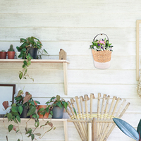 Storage Basket Garden Plant Baskets Weave Planters for Outdoor Plants Sea Grass Seagrass Weaving Woven with Handles