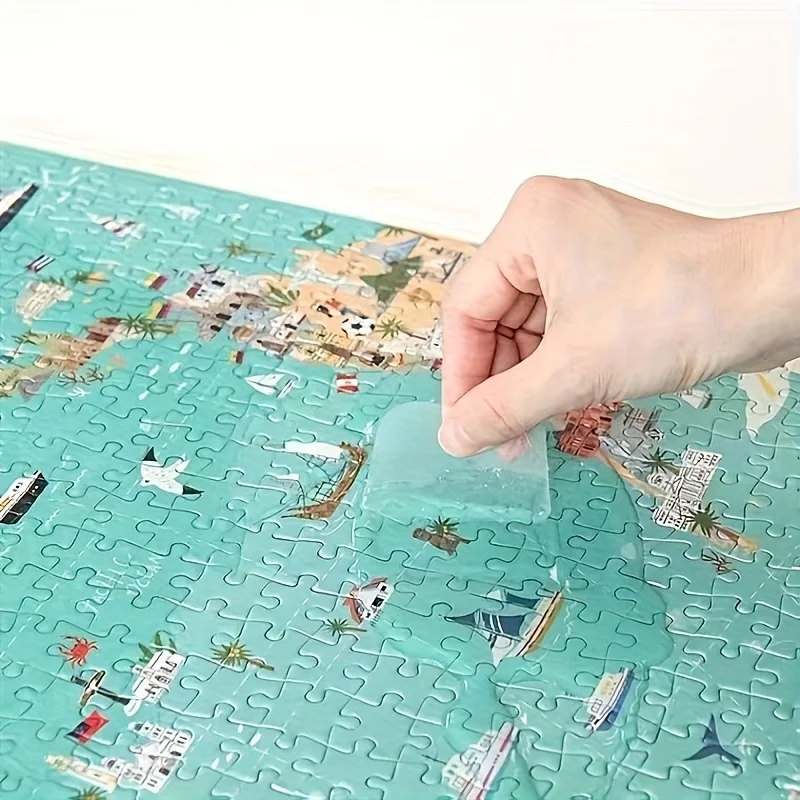 25ml Puzzle Glue with Scraper Kit Quick-Dry Craft Adhesive in Self-Sealing Pouch 2-in-1 DIY Glue for Jigsaw Preservation