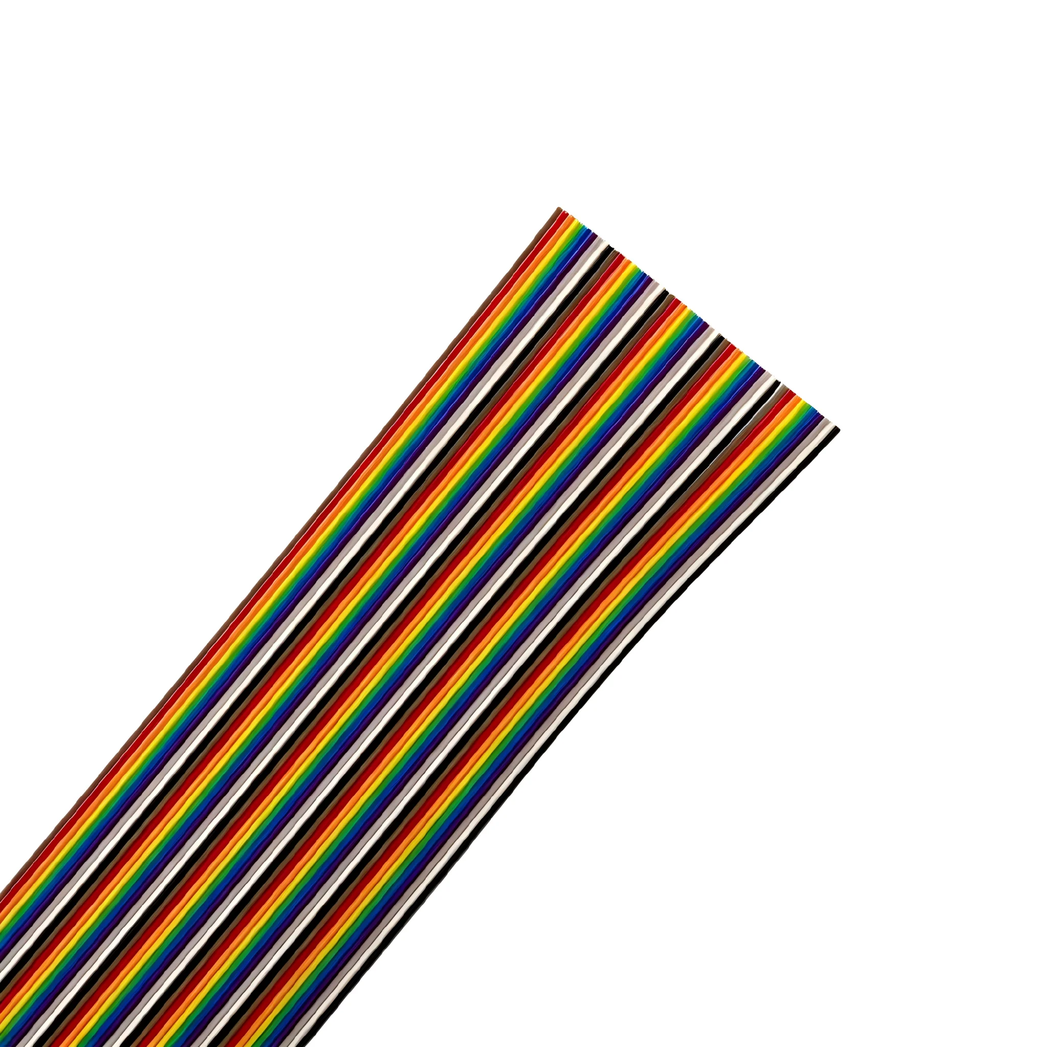 1/3/5M 6/8/10/12/14/16/18/20/24/26/34/40P 1.0mm Pitch Color Flat Ribbon Cable Rainbow DuPont Wire For IDC 2.0mm FC Connector