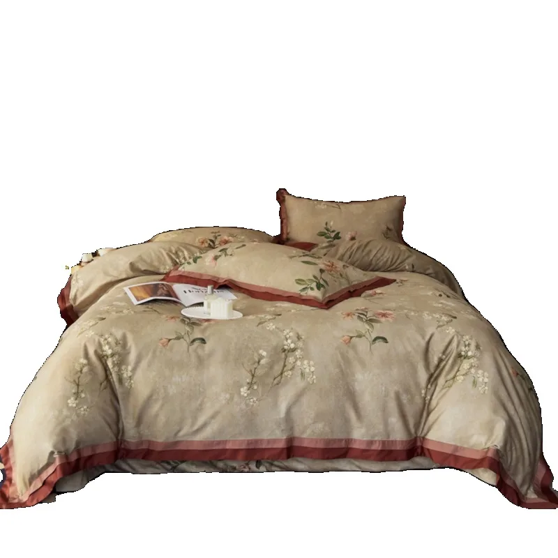 

Four-piece set of long-staple cotton bed, cotton pure cotton bed sheet quilt cover