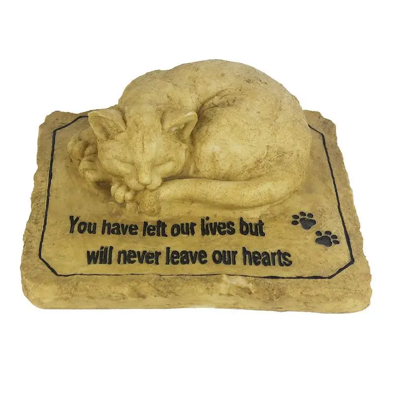 Pet Memorial Cat Waterproof Pet Grave Markers Pet Memorial Stones Memorial Stones Resin Cat Tombstone For Backyard Patio Lawn