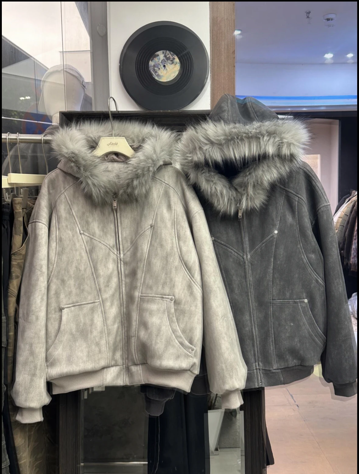 2025 Winter New Fashion Trend Thickened Hooded Cotton Jacket Loose Casual Zipper Warm Fur Collar Coat Unisex