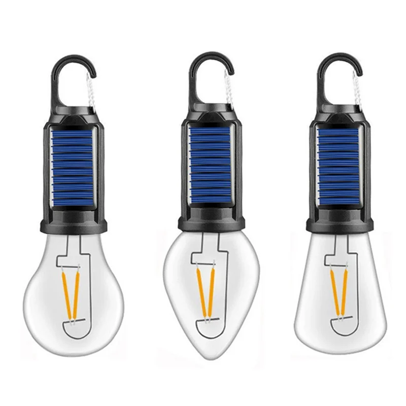 M11K-LED Camping Lamp Solar Powered USB Rechargeable Outdoor Tent Lights Hanging Light Bulbs Camping Flashlight Essentials