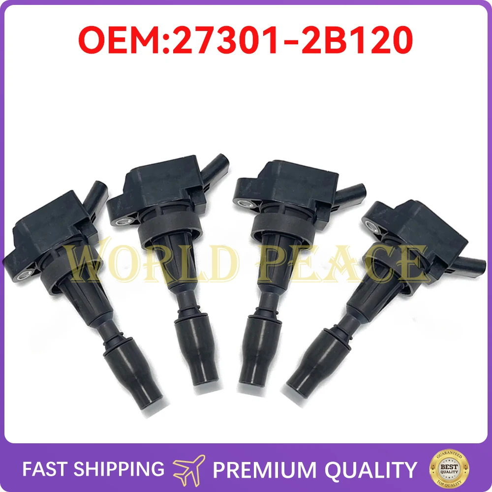 4 Pcs Ignition Coil 27301-2B120 for Hyundai Avante Elantra Sonata Tucson Veloster Kia FORTE  Soul 1.6L Turbo 273012B120