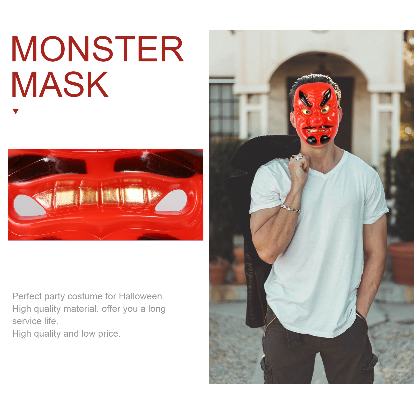 Tengu masque rouge horreur Cosplay accessoire de fête conçu masque de danse matériau synthétique lumineux effrayant Halloween