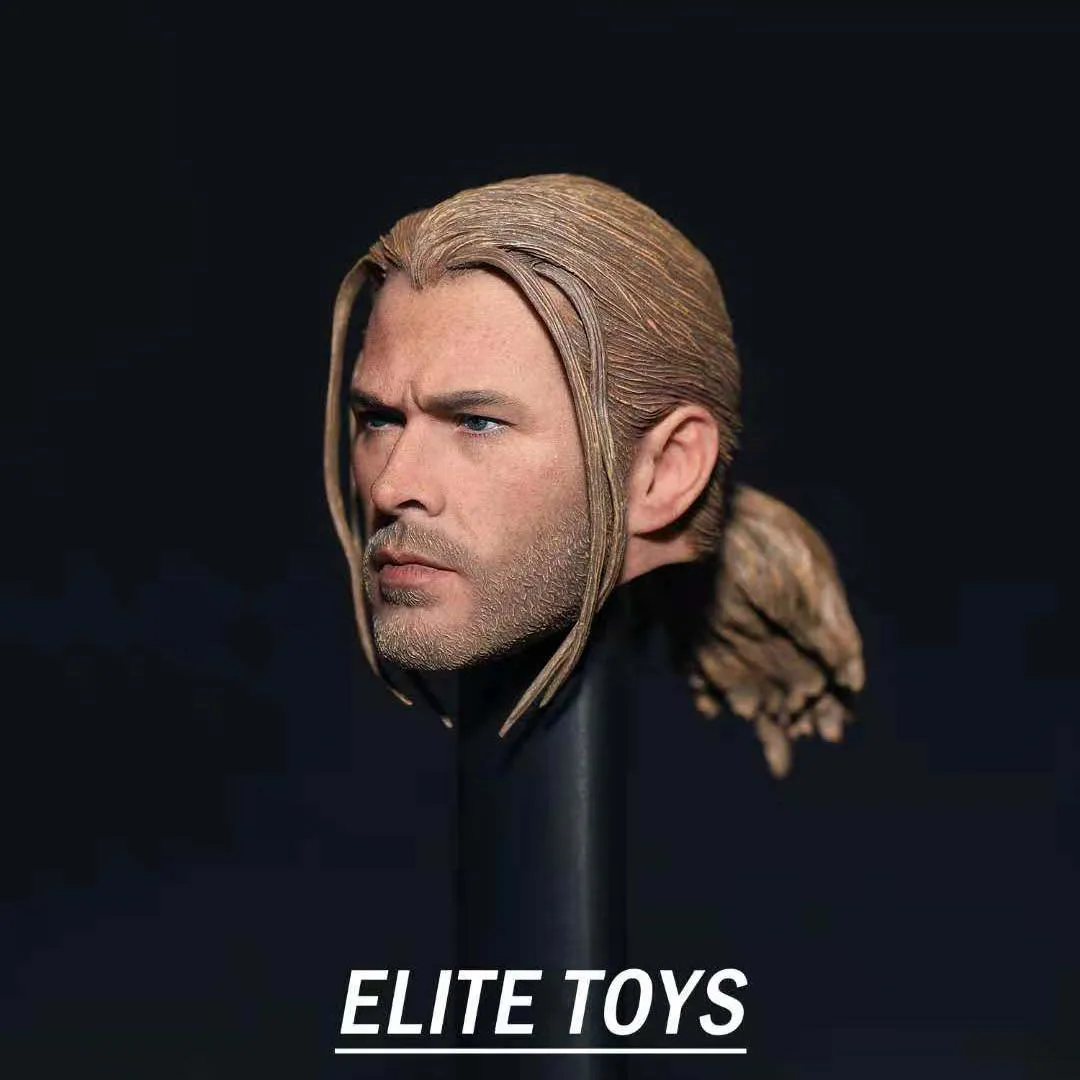 ELITE TOYS 1/6 Chris Hemsworth Braid Hair Head Sculpt Carving Model Fit 12'' Male Soldier Action Figure Body Dolls