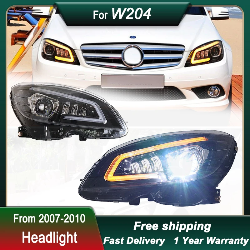 

Car Headlight For Mercedes-Benz Class C 2007-2010 W204 LED Head Lamp Upgrade DRL Head Lamp Front light Assembly