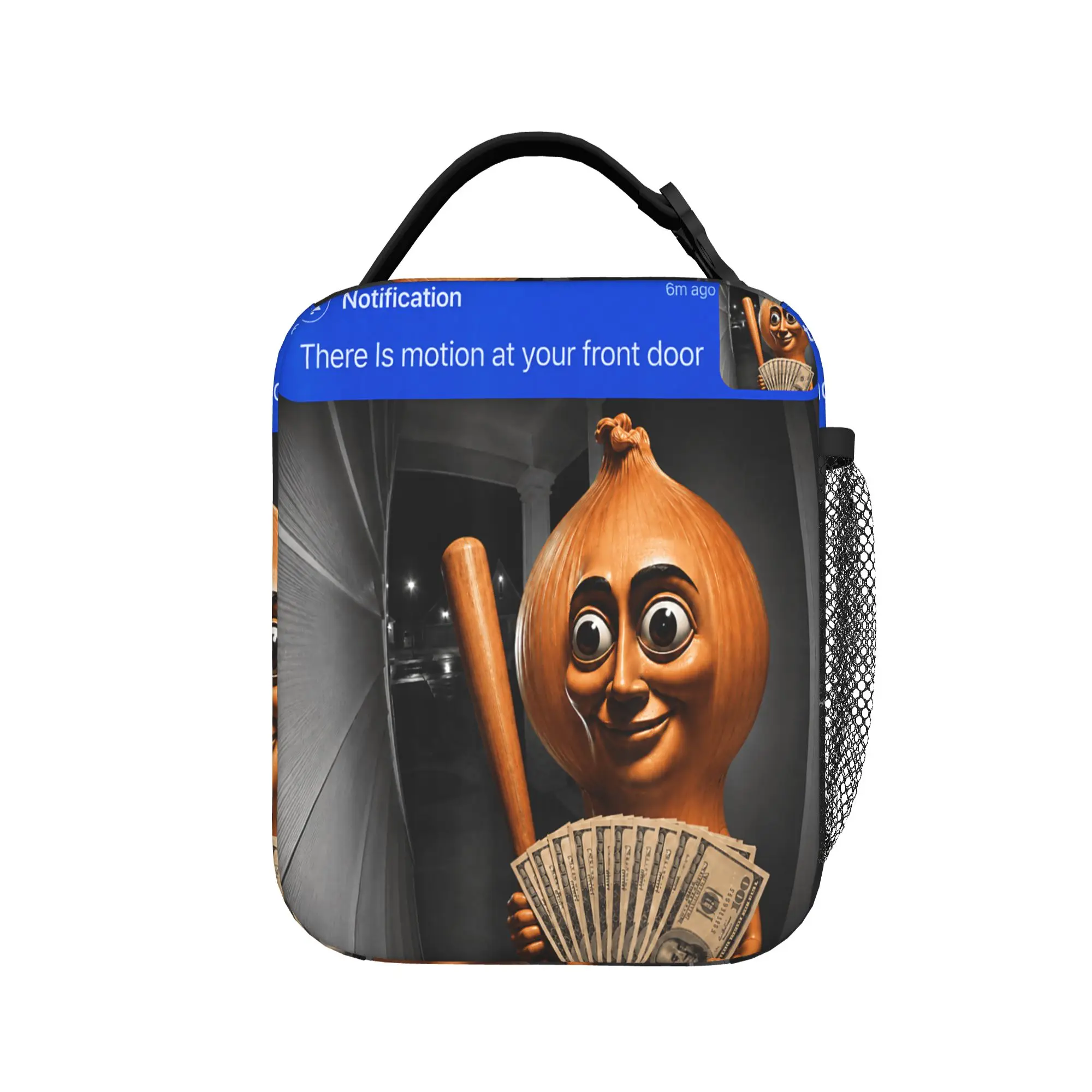 There is Motion at Your Front Door Onion Tung Sahur Lunch Bag Lunch Box For Girls Fashion Thermal Lunch Bags Zipper Cooler Bag