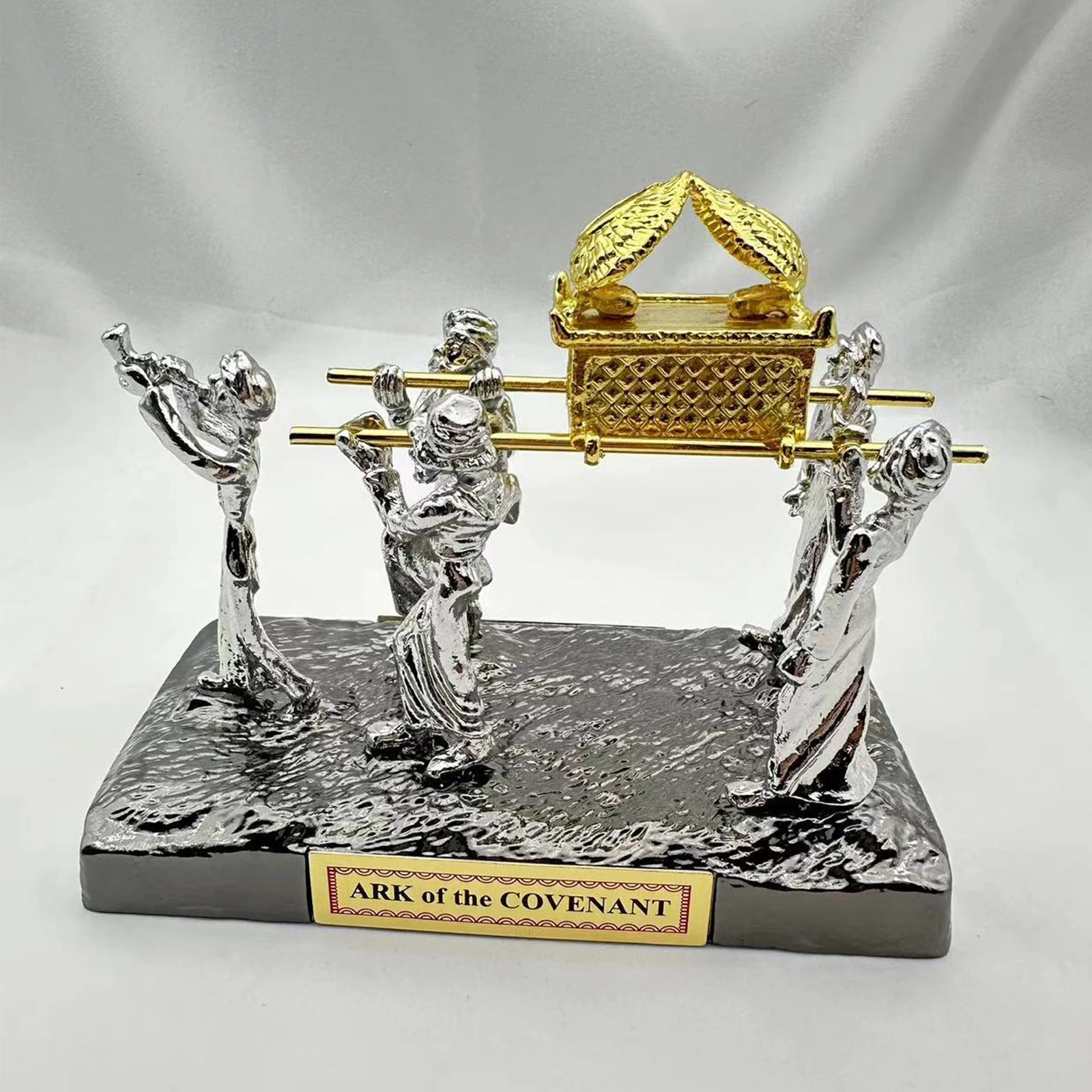 Metallo Holy Ark of The Covenant scultura robusta multiuso in miniatura Covenant Statue Sculpture Tabletop Decor