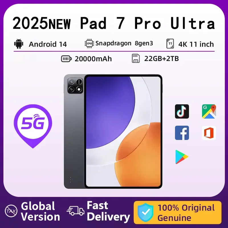 �y�Z�[�����z�I���W�i��Pad 7 Ultra�^�u���b�gPC Android 14 22GB+2TB�^�u���b�g 11�C���` Snapdragon 8 Gen3 5G �f���A��SIM�^�u���b�g 20000mAh WiFi Google