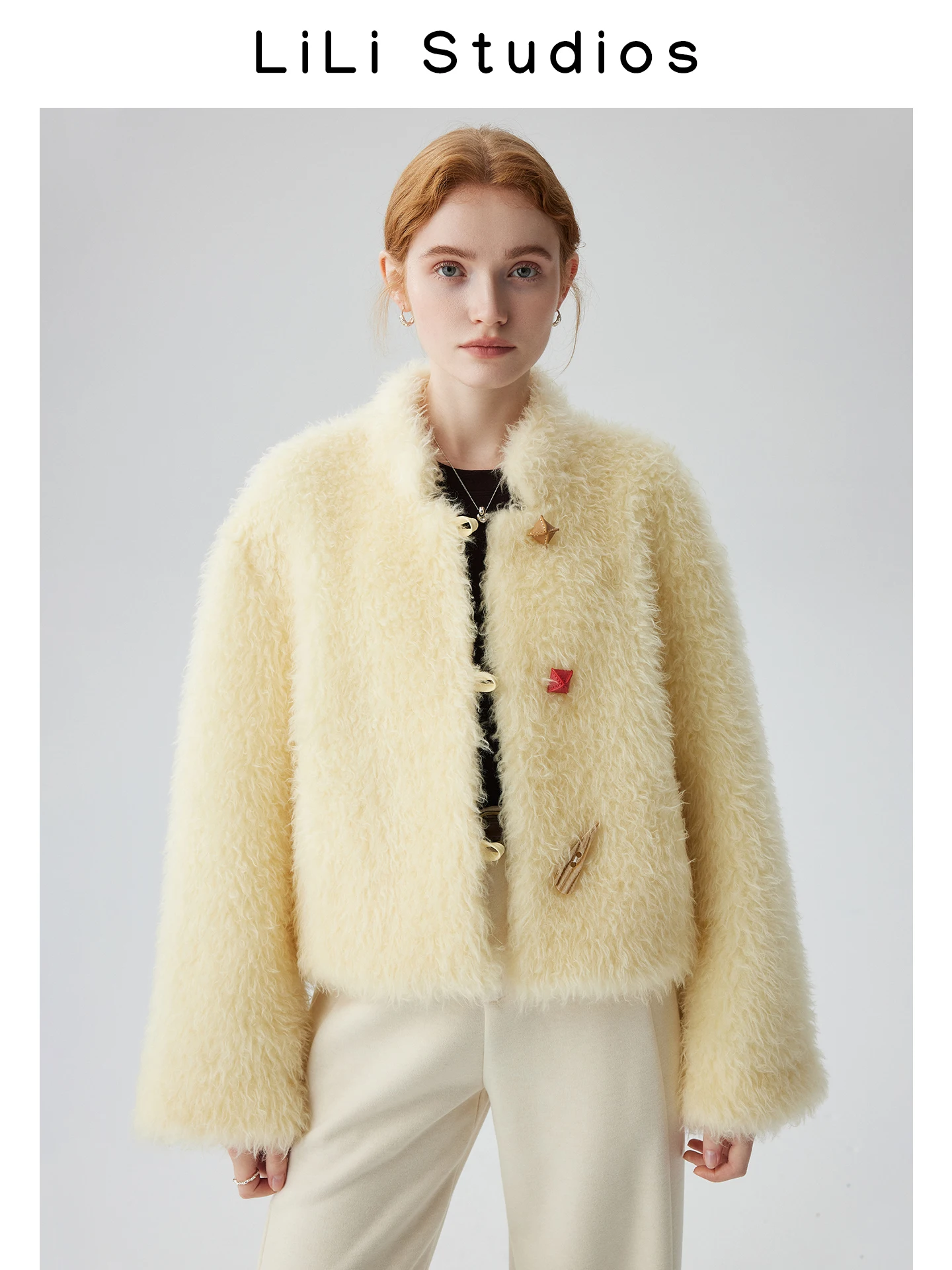 

Pure Wool ort Coat Women's Faux Fur eepskin Vest Warm Cozy Lamb Fur eepskin Coat Korean Sle Commute Wind