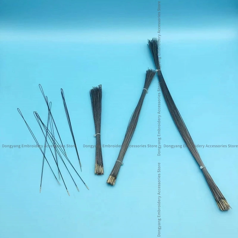 10PCS 21cm 45cm Threading Needle Hardened Reinforced Steel Wire Hook Needle Thread Needle for Tajima High-Speed Towel Embroidery