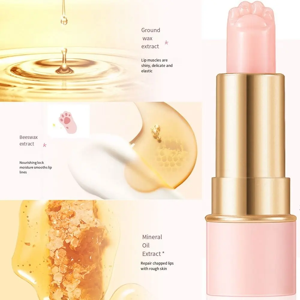 Feuchtigkeitscreme, Katzenpfote, Farbwechsel, Lippenbalsam, langlebig, risshemmend, Temperaturwechsel, Lippenstift, matte Krallenform