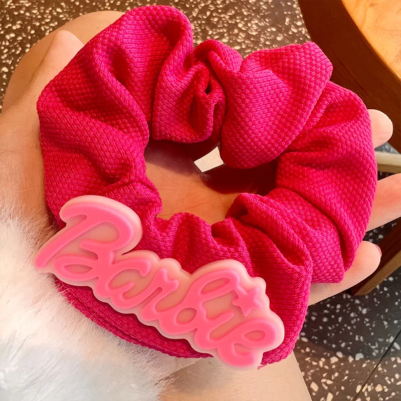 Kawaii Barbie Hair Accessories Cartoon Sweet Girls Letter Elastic Hair Rope Cute Simple Girl Headwear Accessories Birthday Gifts