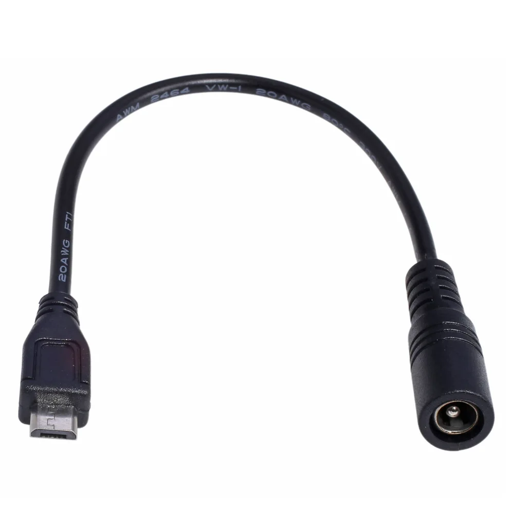 Pass 3A charging cable DC5521 bus to Micro USB adapter cable 5.5x2.1mm bus to V8 interface power cable